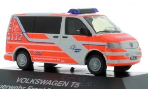 Diecast model cars Volkswagen T5 Base Bus Flughafenfire brigade Frankfurt/Main 1/87 Rietze