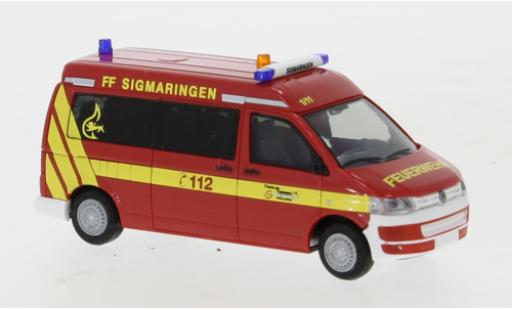 Diecast model cars Volkswagen T5 T5 GP Fire brigade Sigmaringen 2010 1/87 Rietze