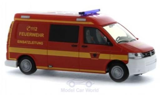 Diecast model cars Volkswagen T5 Base Halbbus Fire brigade L&Atilde;&frac14;beck 1/87 Rietze