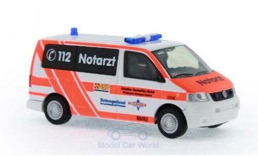 Diecast model cars Volkswagen T5 T5 Notarzt ASB KV Wiesbaden 2003 1/87 Rietze