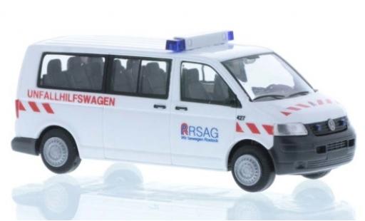 Diecast model cars Volkswagen T5 Base Unfallhilfswagen RSAG Rostock 1/87 Rietze