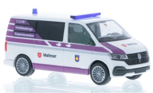 Diecast model cars Volkswagen T6 T6.1 .1 Bus Malteser Wilhelmshaven 1/87 Rietze
