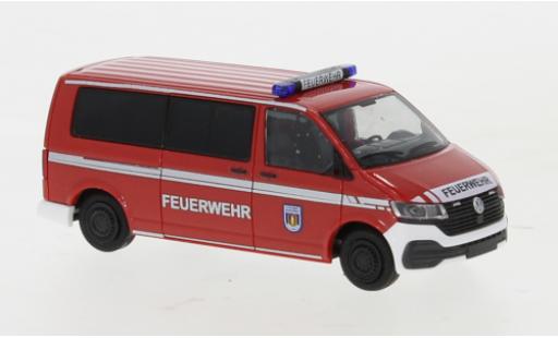 Diecast model cars Volkswagen T6 T6.1 .1 Fire brigade Genthin plus long empattement 1/87 Rietze