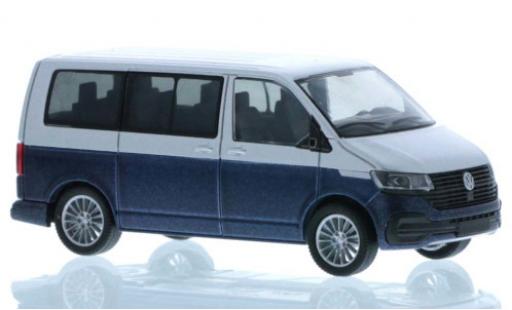 Diecast model cars Volkswagen T6 T6.1 .1 grey/metallic blue court- empattement 1/87 Rietze