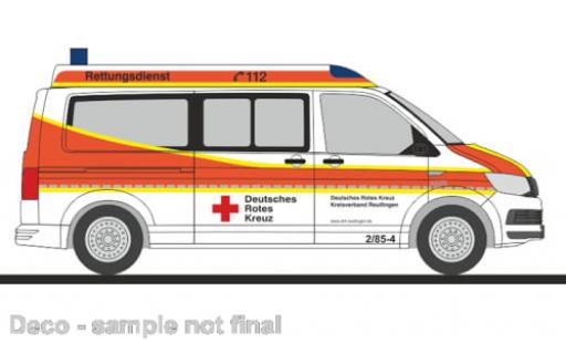 Diecast model cars Volkswagen T6 T6 Bus DRK KV Reutlingen 1/87 Rietze