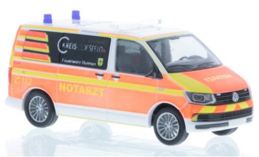 Diecast model cars Volkswagen T6 T6 Bus Notarzt Fire brigade D&Atilde;&frac14;lmen 1/87 Rietze