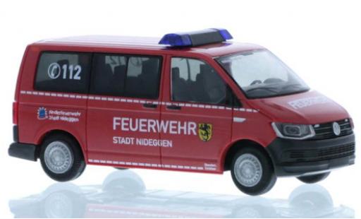 Diecast model cars Volkswagen T6 T6 Fire brigade Nideggen court- empattement 1/87 Rietze