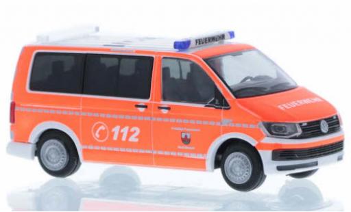 Diecast model cars Volkswagen T6 T6 Fire brigade Zirndorf court- empattement 1/87 Rietze