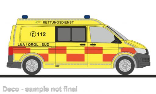 Diecast model cars Volkswagen T6 T6 Halbbus Rettungsdienst St&Atilde;&curren;dte Region Aachen 1/87 Rietze