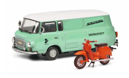 Diecast model cars Barkas B 1000 minibus Bus Schalbe Werkstatt avec Schwalbe 1/43 Schuco