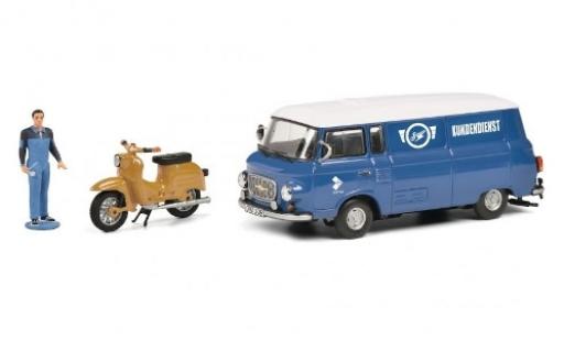 Diecast model cars Barkas B 1000 utilitaire Simson Kundendienst avec figurine et Simson Schwalbe KR51 1/43 Schuco