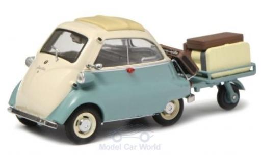 Diecast model cars Bmw Isetta citadine turquoise/beige with Anh&Atilde;&curren;nger and Gep&Atilde;&curren;ck 1/43 Schuco