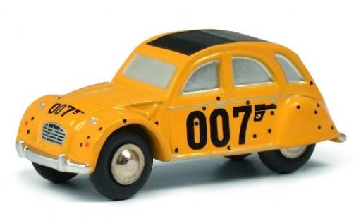 Diecast model cars Citroen 2CV Berline yellow James Bond 007 1/64 Schuco