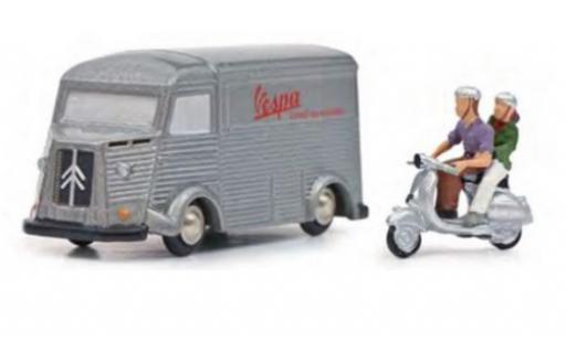 Diecast model cars Citroen Type HY Fourgonnette Vespa avec Vespa et figurines 1/90 Schuco