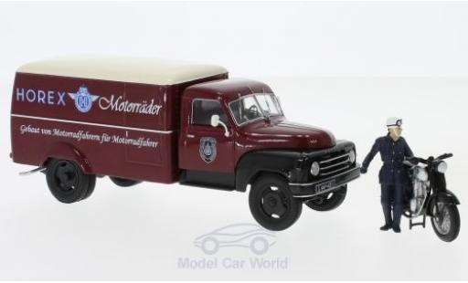Diecast model cars Hanomag L28 Base red/beige Horex with Horex Regina and Fahrerfigur 1/43 Schuco