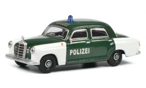 Diecast model cars Mercedes 180 Base D Ponton white/green Police (D) 1/64 Schuco