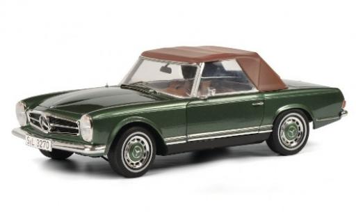Diecast model cars Mercedes 280 Base SL (W113) metallic green with abnehmbarem Softtop 1/18 Schuco