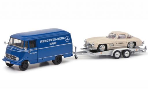 Diecast model cars Mercedes L319 Base Benz Service avec Remorque de voiture et 300 SL 1/43 Schuco