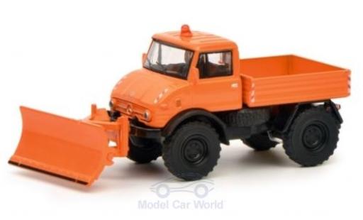 Diecast model cars Mercedes Unimog 406-425 U406 Winterdienst with R&Atilde;&curren;umschild 1/64 Schuco