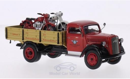 Diecast model cars Opel Blitz Base flatbed Horex with 2 Horex Regina als Ladegut 1/43 Schuco