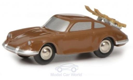 Diecast model cars Porsche 911 Base brown with Skitr&Atilde;&curren;ger 1/90 Schuco
