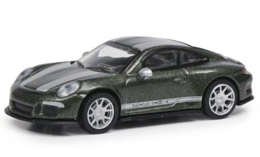 Diecast model cars Porsche 911 R metallic green/grey 1/87 Schuco