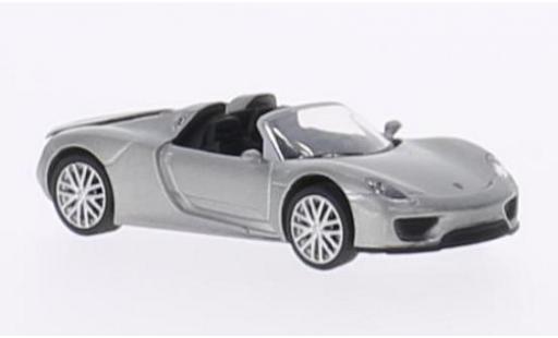Diecast model cars Porsche 918 Base Spyder metallic grey 1/87 Schuco