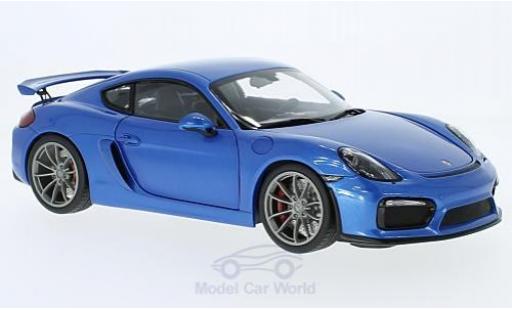 Diecast model cars Porsche 718 GT4 metallic blue 1/18 Schuco