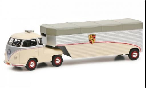 Diecast model cars Volkswagen T1 Base Renntransporter beige/grey Continental Motors 1/64 Schuco
