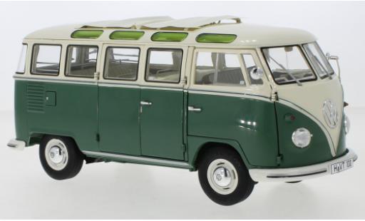 Diecast model cars Volkswagen T1 B Samba green/white 1/18 Schuco