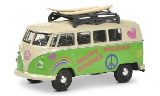 Diecast model cars Volkswagen T1 Base Bus green/beige Surfer avec Rack de toit et charge 1/64 Schuco
