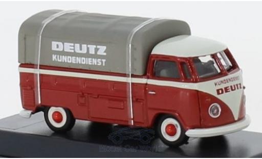 Diecast model cars Volkswagen T1 B flatbed Deutz Kundendienst with Plane 1/87 Schuco