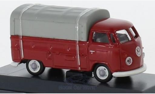 Diecast model cars Volkswagen T1 B flatbed red/grey with Plane 1/87 Schuco