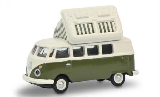 Diecast model cars Volkswagen T1 Base c Camper green/white 1/87 Schuco
