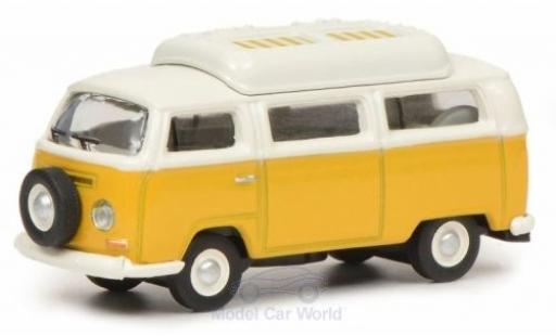 Diecast model cars Volkswagen T2 A Camper yellow/white with closedem roof 1/87 Schuco
