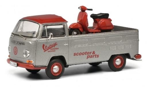 Diecast model cars Volkswagen T2 A flatbed Vintage Scooter Service avec charge Vespa PX 1/43 Schuco