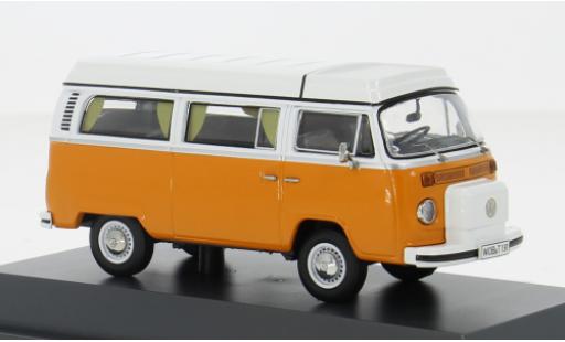 Diecast model cars Volkswagen T2 B Campingbus orange/white 1/43 Schuco