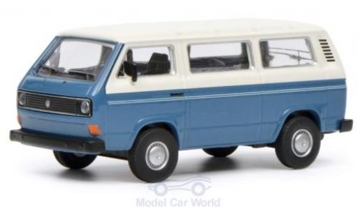 Diecast model cars Volkswagen T3 Base Bus blue/white 1/64 Schuco