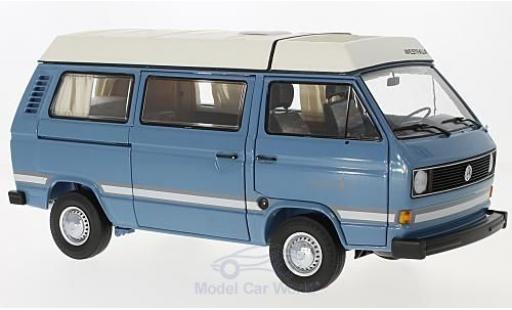 Diecast model cars Volkswagen T3 A Westfalia Joker blue with folding roof 1/18 Schuco