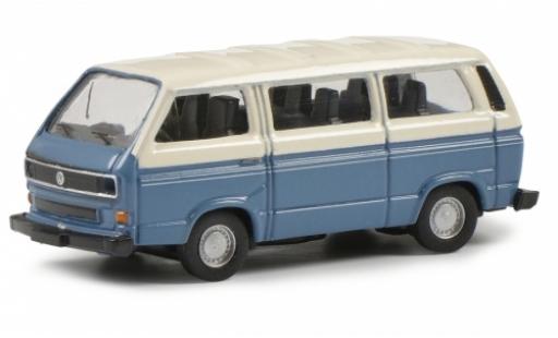 Diecast model cars Volkswagen T3 B Bus L blue/beige 1/87 Schuco