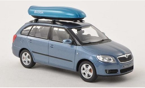 Skoda Fabia Combi 1/43 Abrex blue-grey with roofgepacktrager diecast model cars