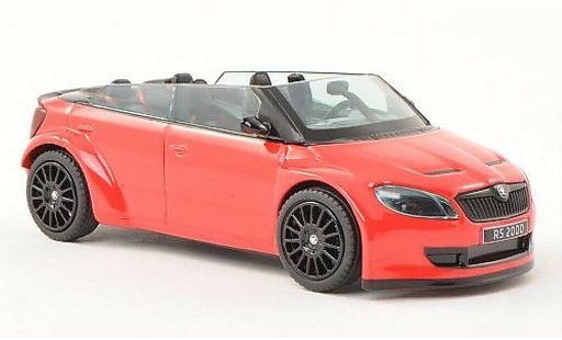 Skoda Fabia Concept Car 1/43 Abrex 2000 red with blacken Felgen diecast model cars