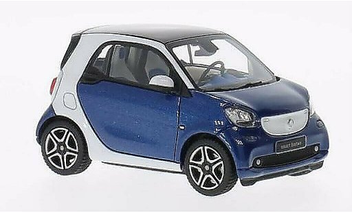 Smart ForTwo Coupe 1/43 Norev white/blue 2014 diecast model cars