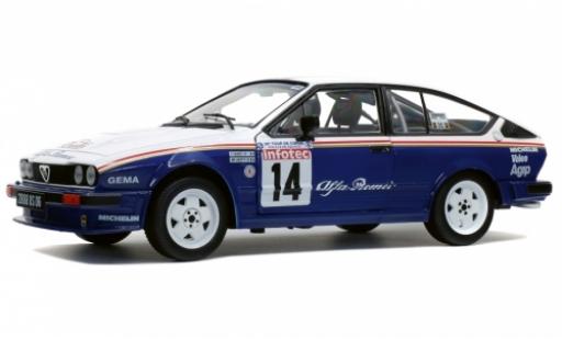 Diecast model cars Alfa Romeo Alfetta gtv6 V6 No.14 Rothmans Rally WM Tour de Corse 1986 with Decals Y.Loubet/J-M.Andrie 1/18 Solido