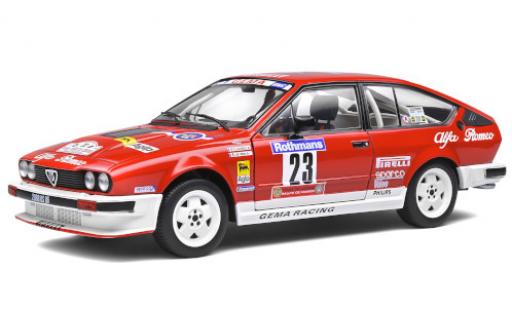 Diecast model cars Alfa Romeo Alfetta gtv6 V6 No.23 GEMA Racing Rally WM Tour de Corse 1985 y compris les Decals Y.Loubet/J.B.Vieu 1/18 Solido