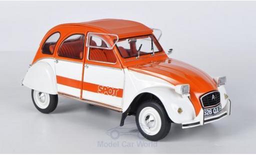 Diecast model cars Citroen 2CV Berline Spot orange/white 1976 1/18 Solido