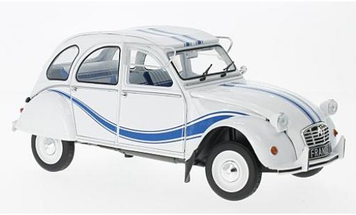 Diecast model cars Citroen 2CV Berline 6 France 3 white/blue 1983 1/18 Solido