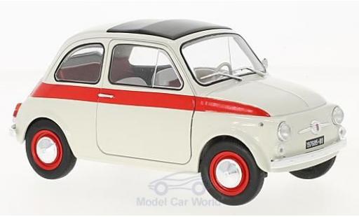 Diecast model cars Fiat 500 Sport L white/red 1960 1/18 Solido