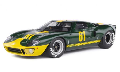 Diecast model cars Ford GT40 Mk I MkI metallic green/yellow RHD No.61 1966 1/18 Solido