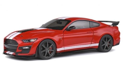 Diecast model cars Ford Mustang Shelby GT500 GT 500 Fast Track red/matt-white 2020 1/18 Solido